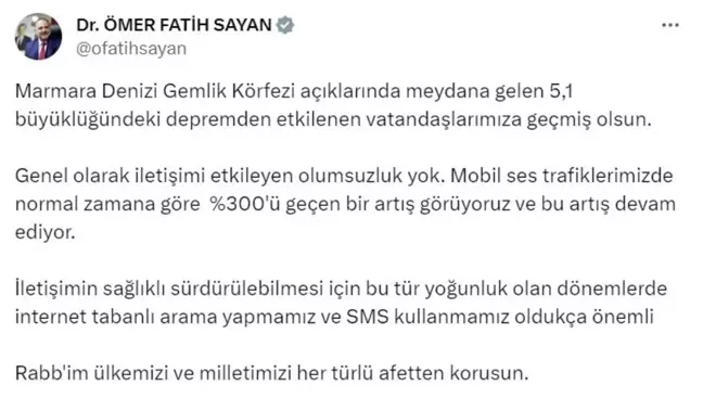 Ulaştırma ve Altyapı Bakan Yardımcısı Sayan: İletişimde olumsuzluk yok