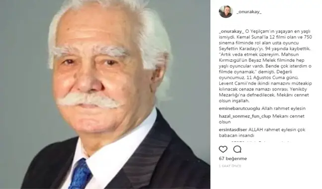 Yeşilçam'ın Usta İsmi Hayatını Kaybetti