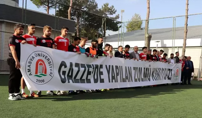 Amasya Üniversitesi Futbol Turnuvasında İsrail'in Gazze'ye Saldırılarına Tepki