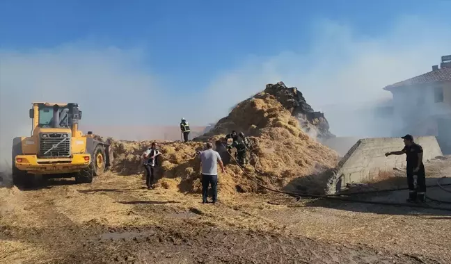 Amasya'da 80 Ton Samanlık Yangını