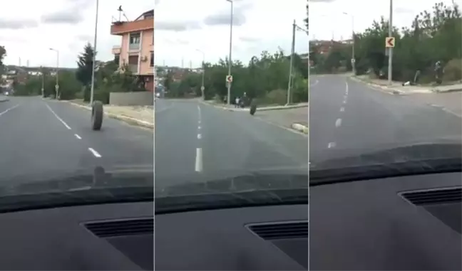 Arnavutköy'de araba tekerleği küçük çocuğa böyle çarptı