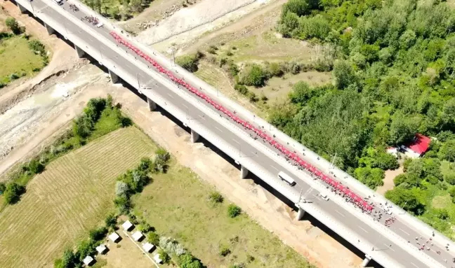 Bingöl'de 200 metrelik Türk bayrağıyla yürüdüler