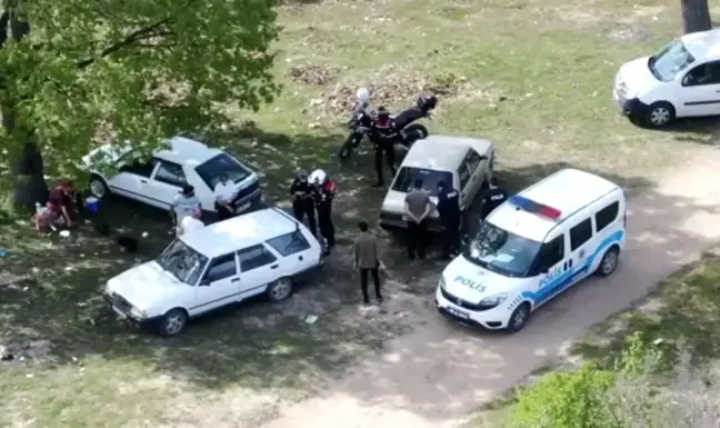 Kırklareli'de kapanmayı delip piknik yapanlar drone ile tespit edildi