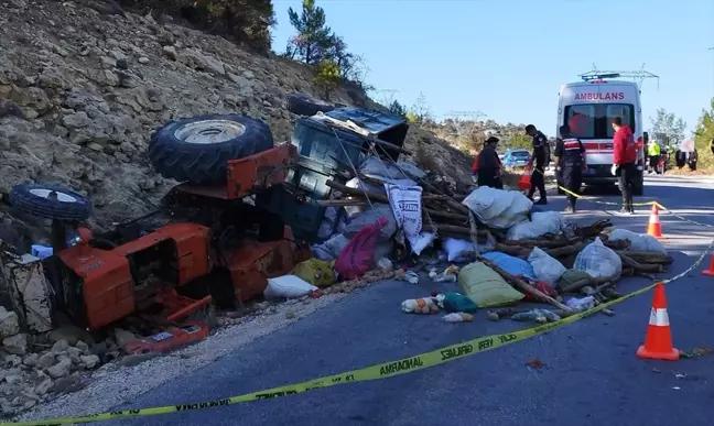 Mersin Mut'ta Traktör Devrildi: 1 Ölü, 1 Yaralı