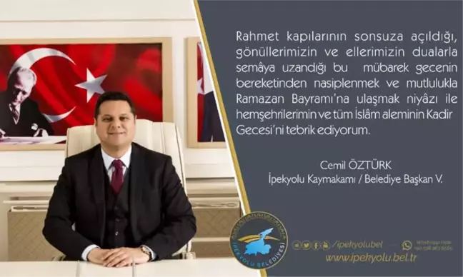 Kaymakam Öztürk'ten Kadir Gecesi Mesajı
