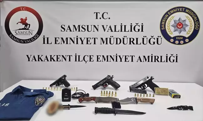 Samsun'da Araçta Ruhsatsız Silah ve Mühimmat Ele Geçirildi