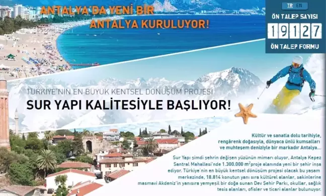 Antalya'da Yeni Kentsel Dönüşüm Projesine 69 İl ve 9 Farklı Ülkeden Talep
