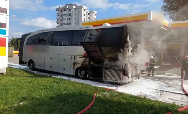 Süleymanpaşa'da Yolcu Otobüsünde Yangın Çıktı