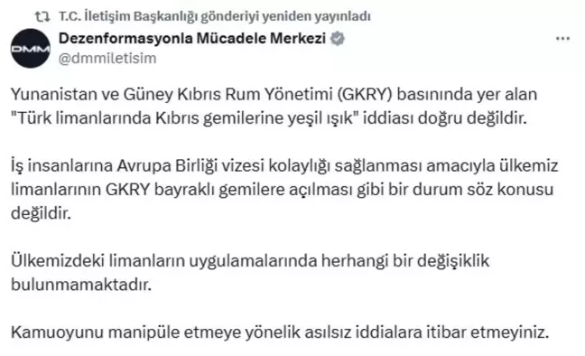 DMM'den Liman İddialarına Yanıt