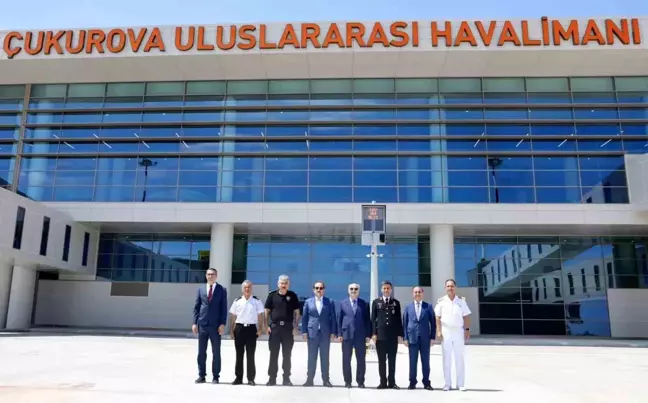 Adana ve Mersin Valileri, Çukurova Uluslararası Havalimanı'nda İncelemelerde Bulundu