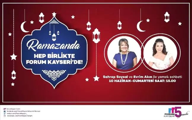 Forum Kayseri, Yemek Söyleşisi ile Ramazan Ayına Farklı Bir Tat Katacak