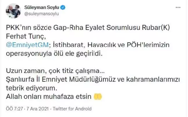 PKK'nın sözde eyalet sorumlusu etkisiz hale getirildi