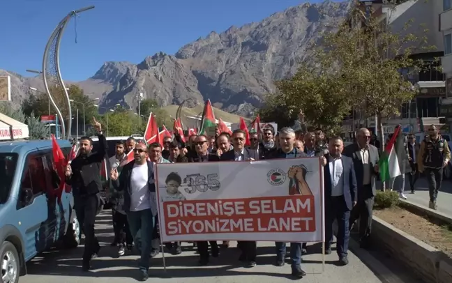 Hakkari'de İsrail'in Gazze'ye yönelik saldırıları protesto edildi