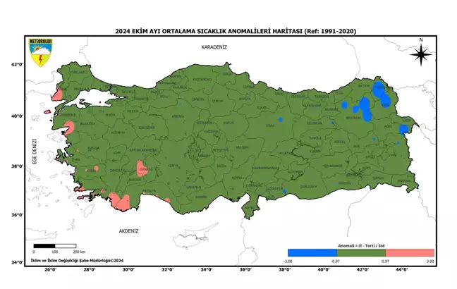 Ekim Ayında Türkiye Genelinde Sıcaklık Değişimleri