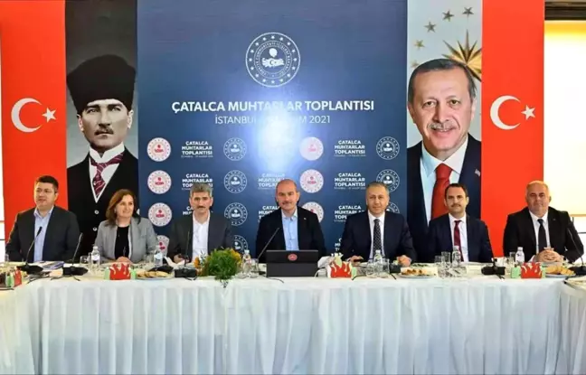 Son dakika: İçişleri Bakanı Soylu, Çatalca'da muhtarlarla bir araya geldi