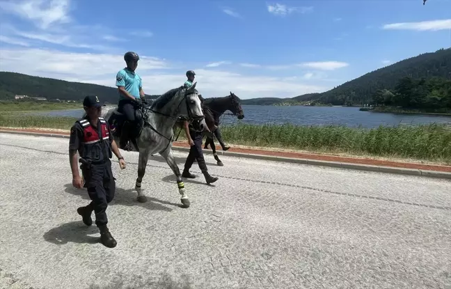 Abant Gölü Milli Parkı'nda Atlı Jandarma Timleri Görev Yapıyor