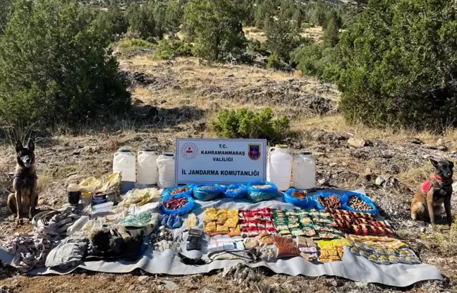 Kahramanmaraş'ta terör örgütüne ait depoda yaşam malzemeleri imha edildi