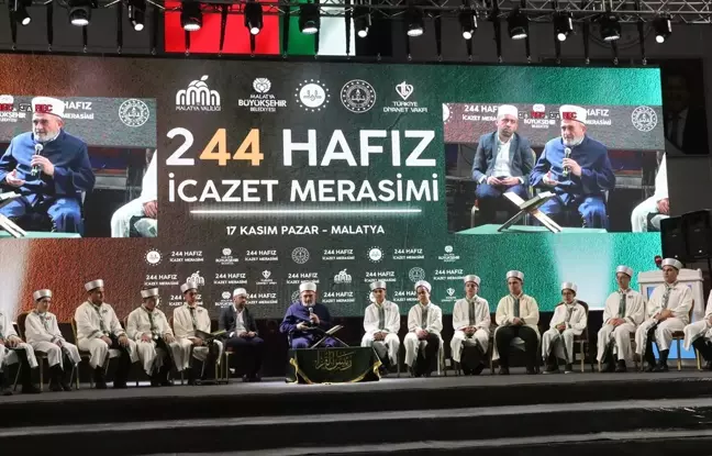 Malatya'da 244 Öğrenci için Hafızlık İcazet Töreni Düzenlendi