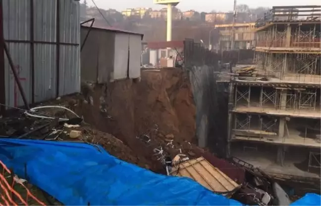 Geniş Haber) İstinye'de İnşaatın İstinat Duvarı Çöktü