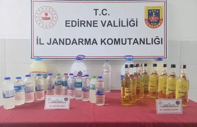Edirne'de 28 litre sahte içki ele geçirildi