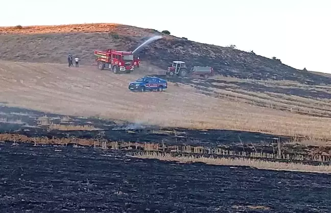 Kütahya'da Anız Yangını Büyümeden Söndürüldü