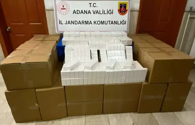 Adana'da Jandarma Operasyonunda 16 Bin 100 Paket Makaron Ele Geçirildi