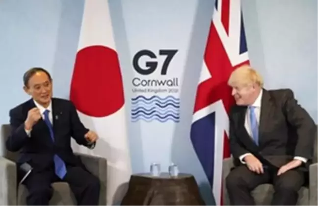Son dakika haberi! Japonya Başbakanı Suga ile Johnson'dan G7 görüşmesi