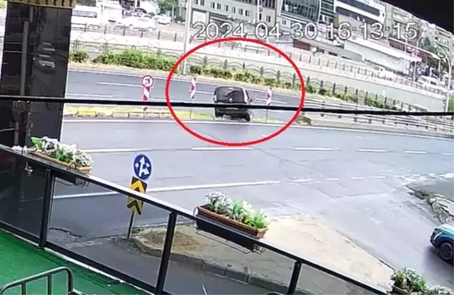 Diyarbakır'da ilginç kaza güvenlik kamerasında