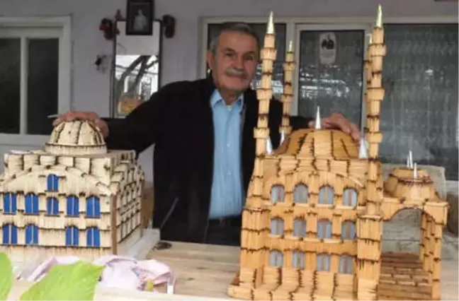 Kibrit Çöplerinden Yaptığı Cami Maketleri İlgi Çekti