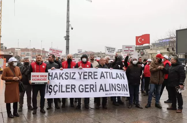 Belediye İş Sendikası üyelerinden Bakırköy Belediyesi önünde 