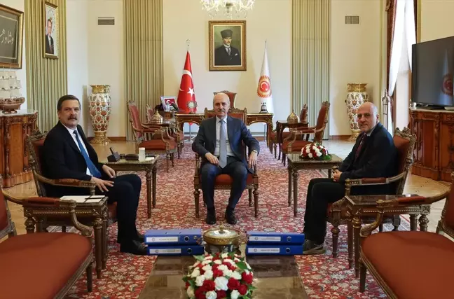 TBMM Başkanı Numan Kurtulmuş, TİP Genel Başkanı Erkan Baş'ı kabul etti