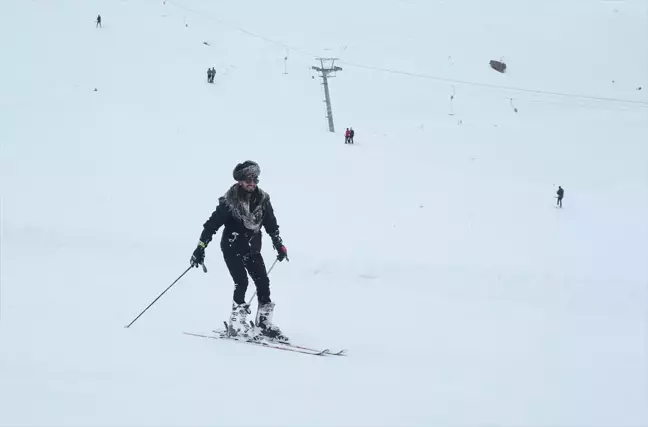 Mergabütan Kayak Merkezi'nde Kar Keyfi