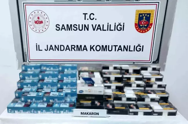 Samsun'da Jandarmadan Bandrolsüz Makaron Operasyonu