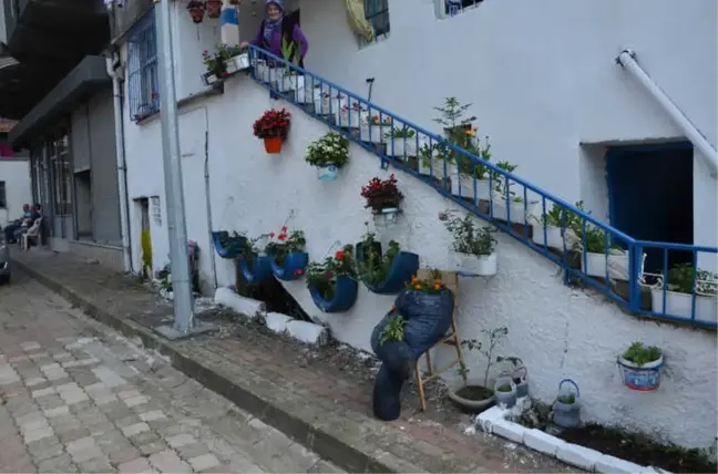 Ordu'da İlginç Saksılar Evlerin Önünü Süslüyor