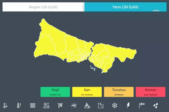 İstanbul'da Kuvvetli Yağış Uyarısı