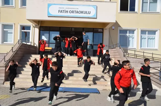 Kahramankazan'da deprem tatbikatı yapıldı