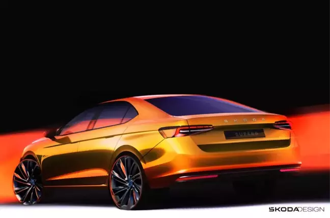 Skoda, yeni nesil Superb'in çizimlerini gösterdi