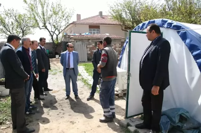 Kulu'da Çadır İçerisinde Kültür Mantarı Üreten Çiftçiye Ziyaret