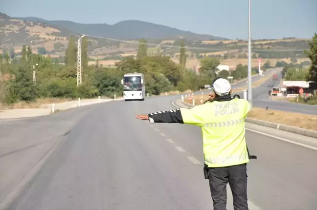 Gümüşhacıköy'de Otobüs Denetimi Yapıldı