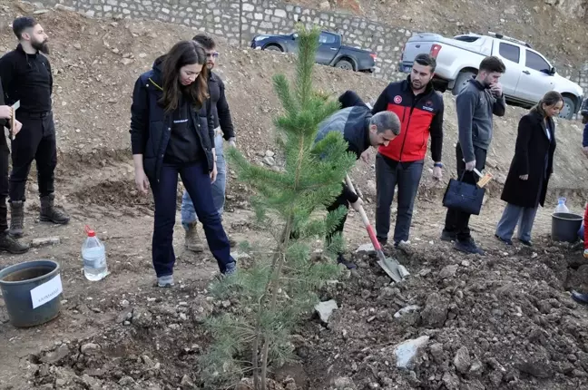 Çukurca'da şehit öğretmenler anısına fidan dikildi