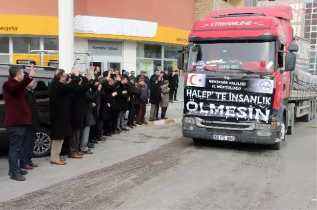 Nevşehir'den Halep'e 11 Tır Gıda Yardımı Gönderildi