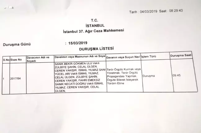 Sözcü Çalışanlarının Fetö Davasının Görülmesine Devam Edildi