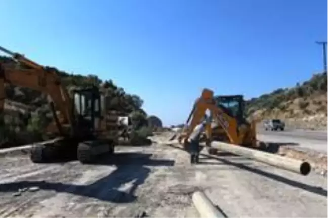 Manavgat'ta içme suyu hattı çalışması