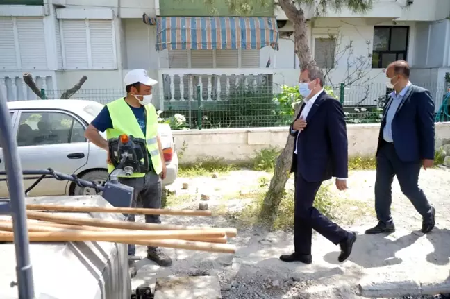 Ayvalık'ta asfalt çalışmaları sokağa çıkma yasaklarına rağmen sürdü