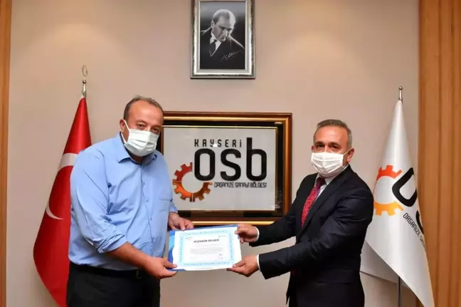 SGK'dan Kayseri OSB'ye teşekkür belgesi