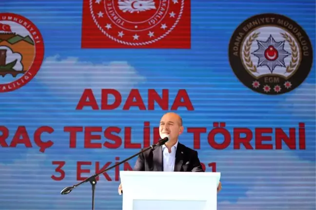 İçişleri Bakanı Soylu, Adana Emniyet Müdürlüğüne tahsis edilen yeni araçların teslim törenine katıldı