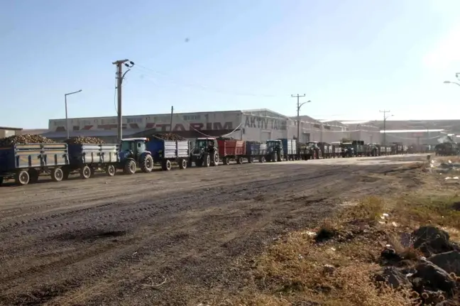 Malazgirt'te kilometrelerce pancar kuyruğu oluştu