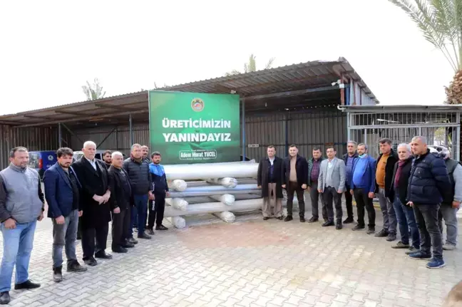 Alanya'da fırtınadan zarar gören çiftçilere 2,5 ton naylon desteği