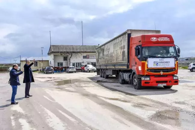 Karacabey'den deprem bölgelerine yardım tırları gitmeye devam ediyor