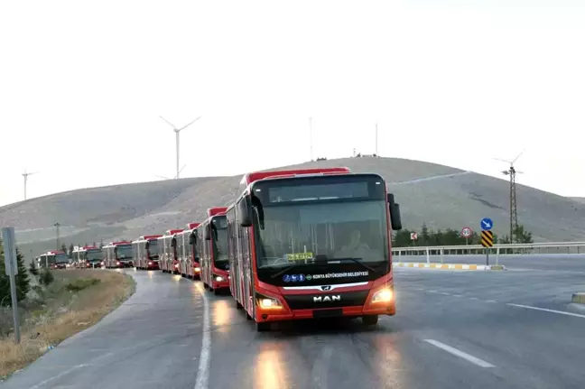 Konya Büyükşehir Belediyesi'ne 8 Körüklü Otobüs Teslim Edildi